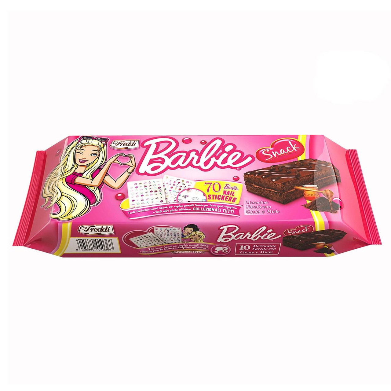 Бисквит Freddi Barbie Biscuit Cake with Cocoa and Honey Filling 10pcs 250g - фото 3 - id-p1951090453