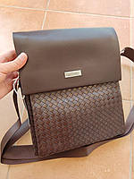 СУМКА МУЖНА ЧЕРЕЗ ПЛЕЧЕ КОРІЧНЕВА OGDEN 22.5Х27 СМ З ЕККОЖИ, фото 4