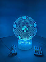 3d-лампа Мяч с эмблемой Манчестер Сити, подарок для фанатов футбола, светильник или ночник, 7 цветов и пульт