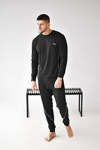 Термобілизна чоловіча однотонна класична на зиму, чорна