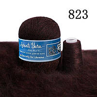 Пух норки № 823 коричневый (Пряжа пух норки, нитки для вязания)