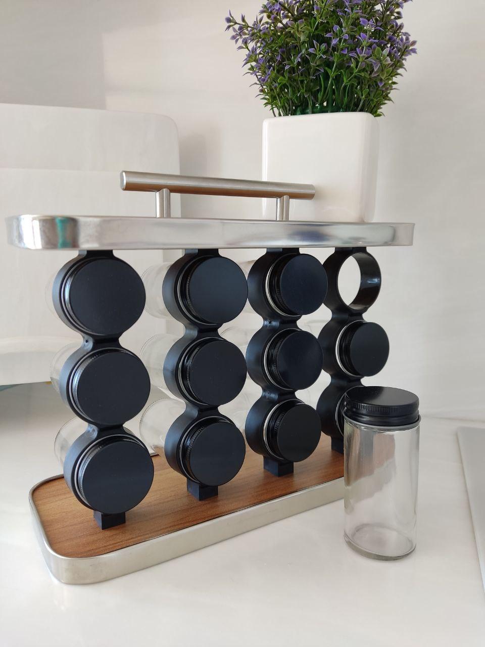 Набір для спецій на підставці Perfect 12 БАНОЧІК НА ПІДСТАВКІ, фото 1