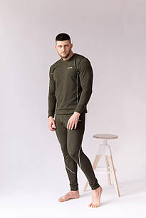 Термобілизна чоловіча однотонна класична на зиму, хакі