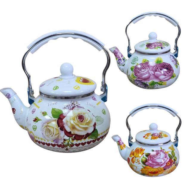 Чайник емальований 2.5 л КРАСИВИЙ ЯРКИЙ РИСУНОК, фото 1