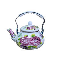Чайник емальований 2.5 л КРАСИВИЙ ЯРКИЙ РИСУНОК, фото 2