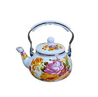 Чайник емальований 2.5 л КРАСИВИЙ ЯРКИЙ РИСУНОК, фото 3
