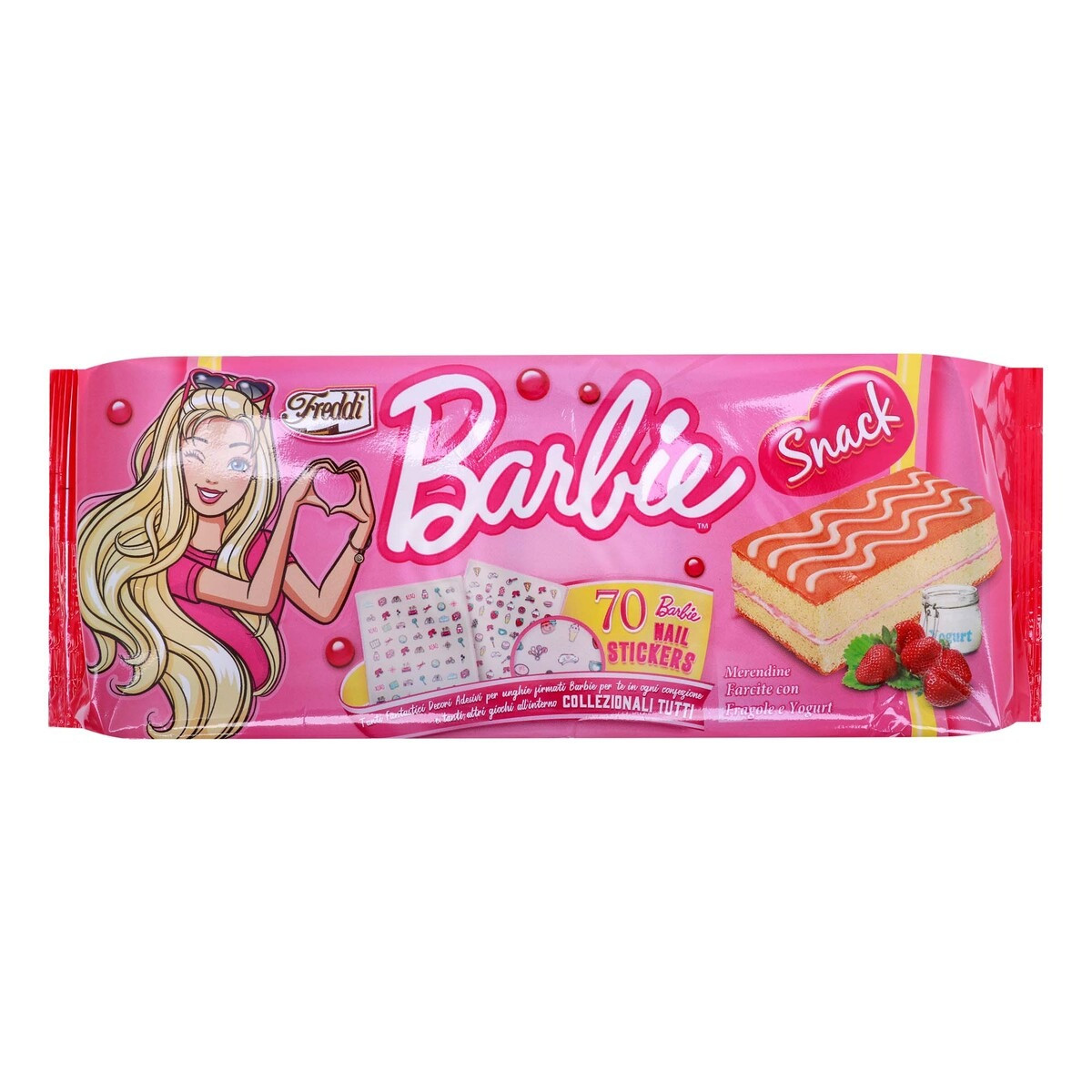 Бисквит Freddi Barbie Strawberry Yogurt 10pcs 250g - фото 1 - id-p1951114832