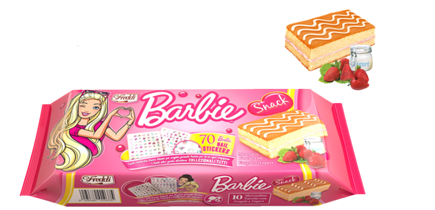 Бисквит Freddi Barbie Strawberry Yogurt 10pcs 250g - фото 2 - id-p1951114832