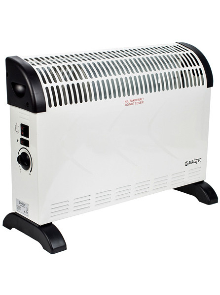 Конвекторний обігрівач Maltec CH2500DW + турбо, потужність 750-2000 Вт, білий, розміри 52х34х11 см, фото 1