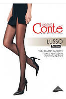 Колготки женские Conte Fantasy LUSSO с рисунком «ромбы» и горошком из люрекса 5 nero 4810226582855