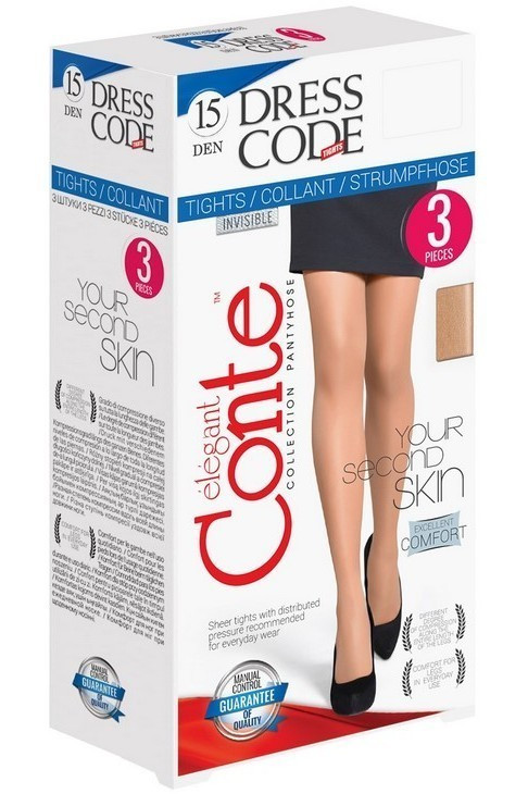 Колготки жіночі Conte Dress Code 15 Den 3шт.  3 bronz