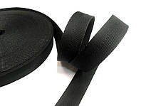 Лента ременная Елочка 50мм 45м черная цвет черный для наплечных сумок и рюкзаков