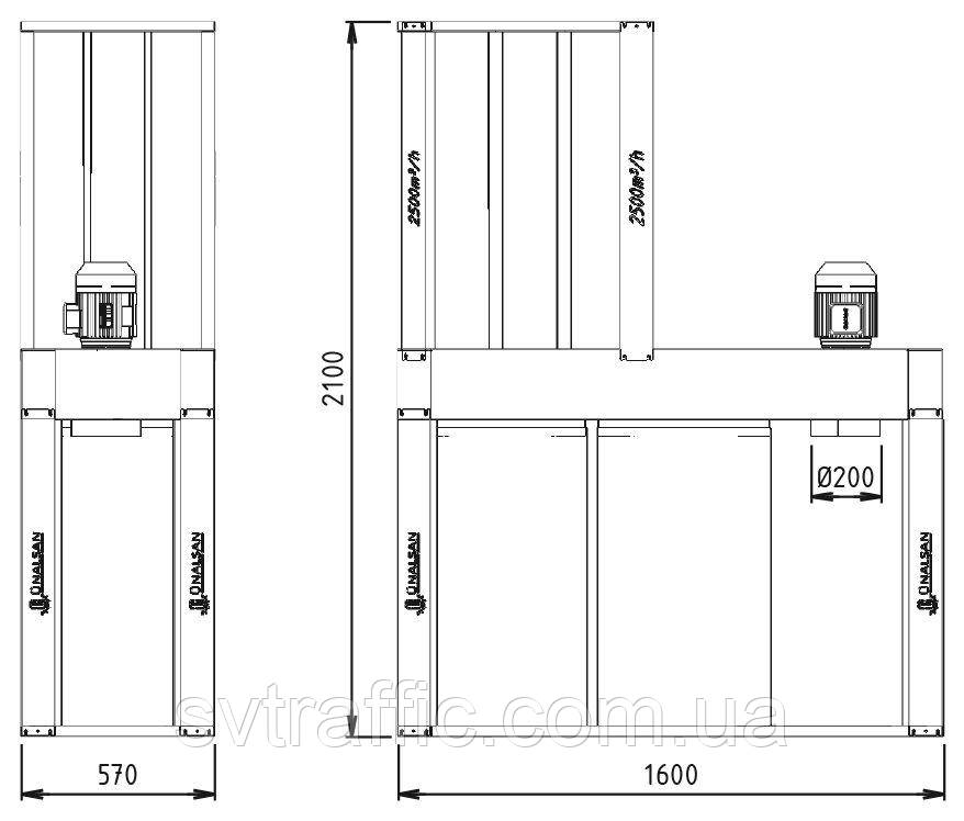 Аспирация Unalsan UNS 283 T 2500 м³/час - фото 3 - id-p1951122991