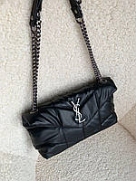 Женская сумка клатч Yves Saint Laurent Black (черная) AS069 сумочка с эмблемой YSL Ив Сен Лоран для девушки
