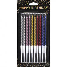 Набір свічок для торта 10шт TL-1046 металік спіраль MZOPT