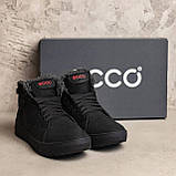 Зимові чоловічі шкіряні черевики на хутрі, чорні теплі черевики чоловікам високі натуральна шкіра зима *K-02 ч бот*, фото 3