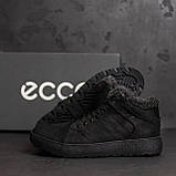 Зимові чоловічі шкіряні черевики на хутрі, чорні теплі черевики чоловікам високі натуральна шкіра зима *K-02 ч бот*, фото 2