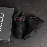 Зимові чоловічі шкіряні черевики на хутрі, чорні теплі черевики чоловікам високі натуральна шкіра зима *K-02 ч бот*, фото 5