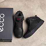 Зимові чоловічі шкіряні черевики на хутрі, чорні теплі черевики чоловікам високі натуральна шкіра зима *K-02 ч бот*, фото 6