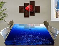 Виниловая наклейка на стол Глубоководный горизонт декоративная пленка с ламинацией аквариум, синий 70 х 120 см