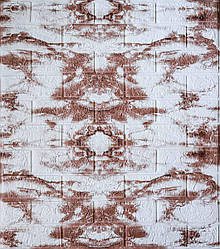 Самоклеюча декоративна 3D панель коричнево-білий мармур 700x700x5 мм