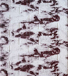 Самоклеюча декоративна 3D панель біло-коричневий мармур 700x700x5 мм