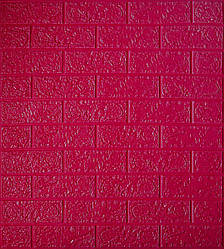 Самоклеюча декоративна 3D панель під яскраво-пурпурну рівну цеглу 700x770x4 мм