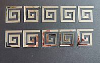 Акрилові наклейки на стіну Дзеркальний орнамент срібло 10 шт 5 х 5 см Б153