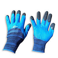 Перчатки рабочие черный палец пена №300 темно синие