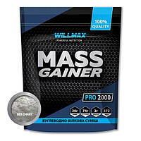 Гейнер для набора веса высокоуглеводный Willmax Mass Gainer 2 кг без добавок натуральный