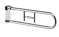 Откидной настенный поручень с дополнительным держателем,Ø 32, размер 73х23х11см
