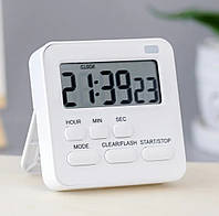 Часы-таймер электронные с двумя будильниками (белые) арт. 04032