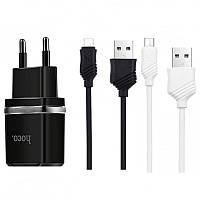 СЗУ Hoco C12 Charger + Cable (Micro) 2.4A 2USB SEN