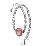 Браслет "Талісман" Treasure bracelet with pink stripe bead, 45332