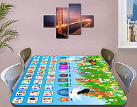 Детская наклейка на стол с алфавитом виниловая самоклеющаяся пленка для мебели 60 х 100 см