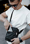 Сумка-месенджер із натуральної шкіри, сумка через плече чоловіча (барсетка чоловіча) Живе фото. Люкс якість, фото 3