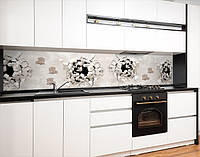 Наклейка на кухонный фартук 65 х 250 см, фотопечать с защитной ламинацией с разбитой кирпичной стеной