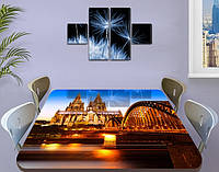 Виниловая наклейка на стол Арочный мост Европа декоративная пленка самоклеющаяся, бежевый 60 х 100 см