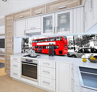 Наклейка на кухонный фартук 60 х 250 см, фотопечать с защитной ламинацией двухэтажный автобус (БП-s_tr005-1)