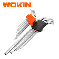 207909 Комплект ключей с профилем TORX EXTRALONG (TORX T10-T50) Cr-V 9 ед. Wokin