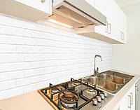 Наклейка на кухонный фартук 60 х 250 см, фотопечать с защитной ламинацией Кирпичная стена светлая