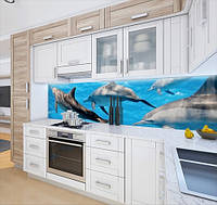 Наклейка на кухонный фартук 65 х 250 см, фотопечать с защитной ламинацией с морскими животными (БП-s_an114-2)