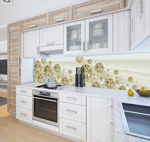 Кухонная панель на стену жесткая с 3д шарами объемными, с двухсторонним скотчем 62 х 205 см, 1,2 мм - фото 8 - id-p1951202919