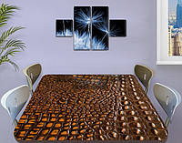 Виниловая наклейка на стол Крокодилья кожа ламинированная двойная пленка, 60 х 100 см, текстуры, коричневый