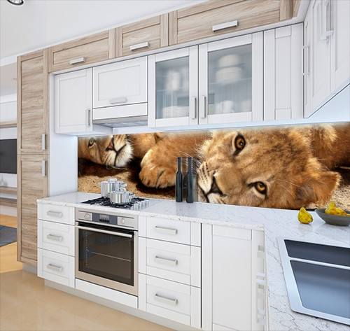 Панель на кухонний фартух під скло з тваринним світом, з двостороннім скотчем 62 х 205 см, 1,2 мм