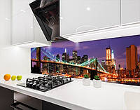 Панель на кухонный фартук жесткая Бруклинский мост, с двухсторонним скотчем 62 х 205 см, 1,2 мм