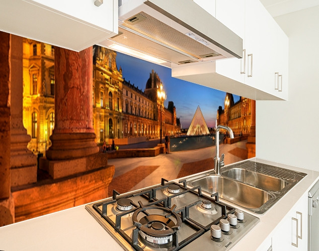Кухонная панель на стену жесткая вечерний Париж Франция, с двухсторонним скотчем 62 х 205 см, 1,2 мм - фото 6 - id-p1951202988
