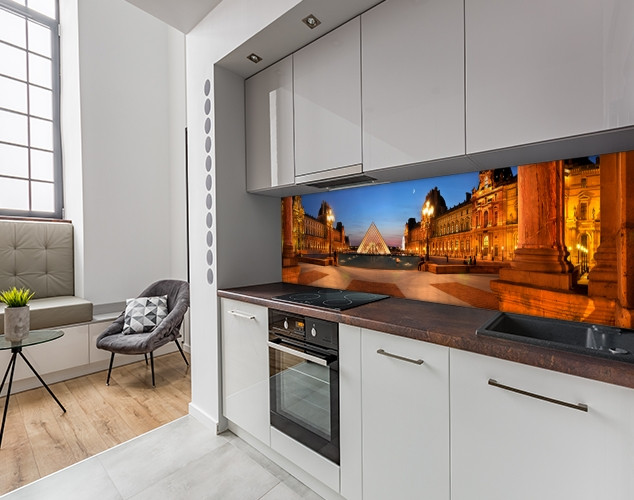 Кухонная панель на стену жесткая вечерний Париж Франция, с двухсторонним скотчем 62 х 205 см, 1,2 мм - фото 7 - id-p1951202988