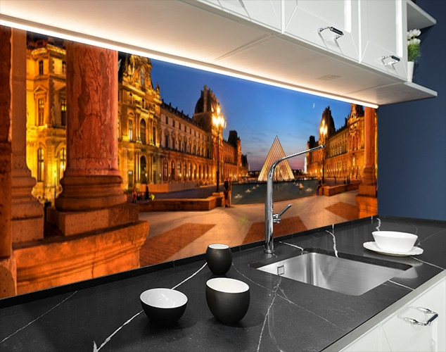 Кухонная панель на стену жесткая вечерний Париж Франция, с двухсторонним скотчем 62 х 205 см, 1,2 мм - фото 9 - id-p1951202988
