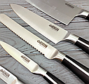 Стильний набір кухонних ножів BENSON BN-401 9 предметів кухонні ножі на крутній підставці, фото 4